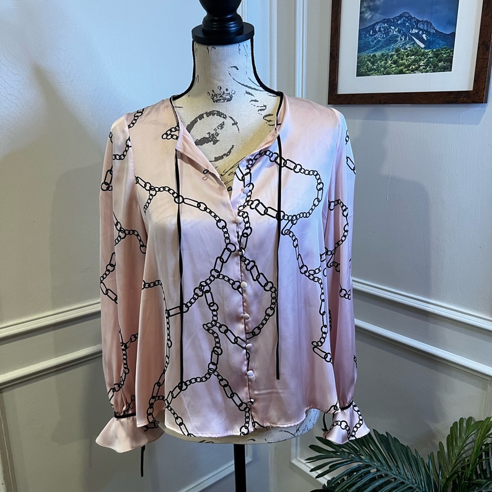 Zara pink silky shirt